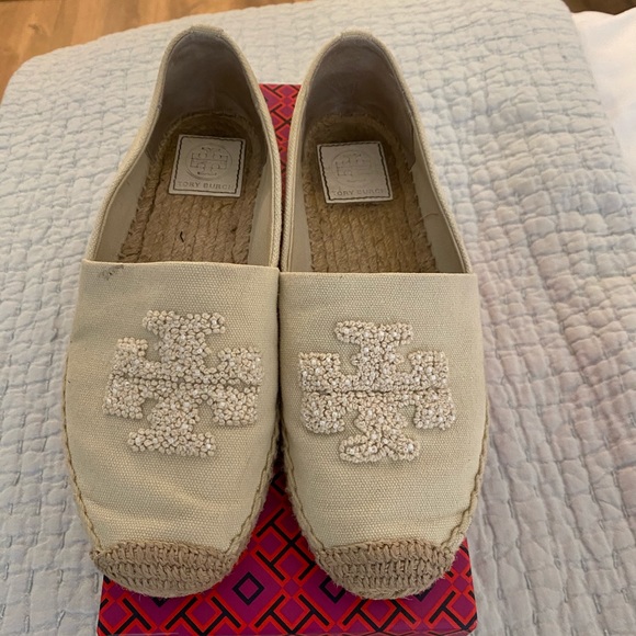 Tory Burch Shoes - Tory Burch Elisa logo flat espadrilles